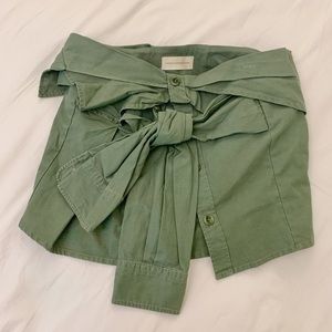 Faith Connexion green mini shirt skirt